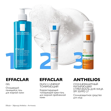 Купить La Roche-Posay Anthelios SPF 50+ 75 мл спрей-вуаль для лица матирующий