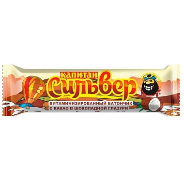 Купить Капитан Сильвер кокос-какао в шоколадной глазури 50 г батончик