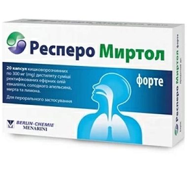 Купить Респеро Миртол Форте 300 мг 20 шт капсулы кишечнорастворимые
