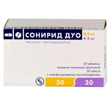 Купить Сонирид Дуо 0,4 мг + 5 мг 60 шт таблеток и капсул набор