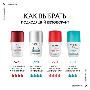 Купить Vichy 50 мл 2 шт дезодорант шариковый регулирующий избыточное потоотделение 48 ч