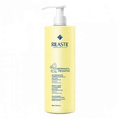 Купить Rilastil Dermastil Pediatric 400 мл шампунь-гель для младенцев и детей для волос и тела деликатный очищающий защитный