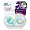 Купить Philips Avent Ultra Air SCF349/11 2 шт соска-пустышка силиконовая ортодонтическая 18+ мес динозаврик и коала