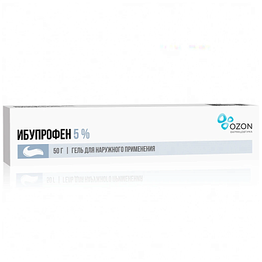 Купить Ибупрофен 5 % 50 г гель для наружного применения туба