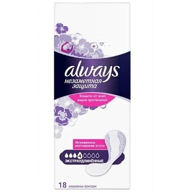 Купить Always Незаметная защита 18 шт прокладки ежедневные экстраудлиненные