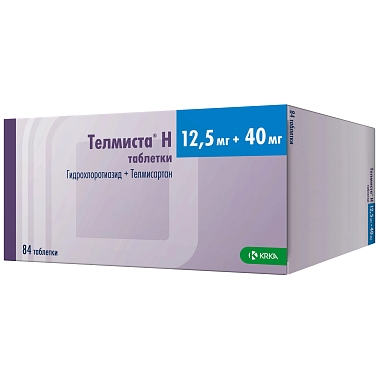 Купить Телмиста Н 12,5 мг + 40 мг 84 шт таблетки