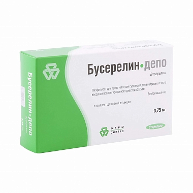 Купить Бусерелин-Депо 3,75 мг 1 шт лиофилизат для суспензии для внутримышечного введения пролонгированного действия флакон