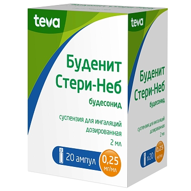 Купить Буденит Стери-Неб сусп д/инг доз 0,25мг/мл амп 2мл №20