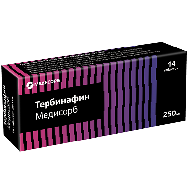 Купить Тербинафин Медисорб 250 мг 14 шт таблетки