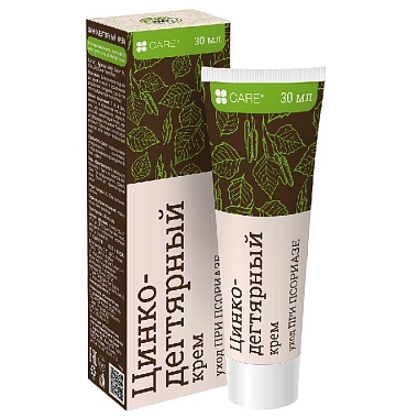 Купить Цинко-дегтярный крем уход при псориазе 30 мл средство косметическое
