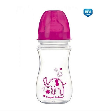 Купить Canpol babies PP EasyStart Colourful animals 240 мл бутылочка с широким горлышком антиколиковая 3+